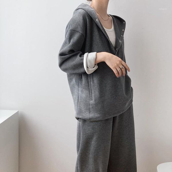 women's tracksuits women's solid color hoodie + trousers two-piece suit autumn and winter high-quality casual loose fashion sports, Gray
women's tracksuits women's solid color hoodie + trousers two-piece suit autumn and winter high-quality casual loose fashion sports, Gray