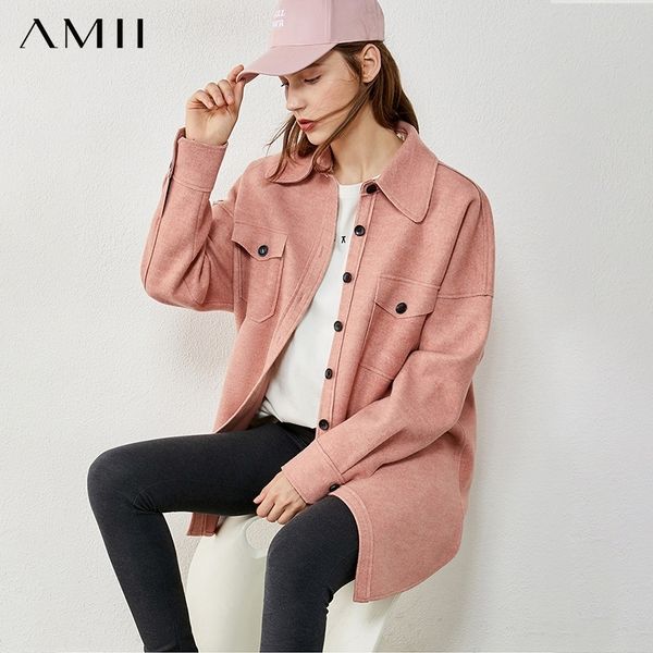 amii minimalism autumn winter fashion jacket shirt women causal solid lapel single-breasted loose women's shirt 1221 201028, Black;brown
amii minimalism autumn winter fashion jacket shirt women causal solid lapel single-breasted loose women's shirt 1221 201028, Black;brown