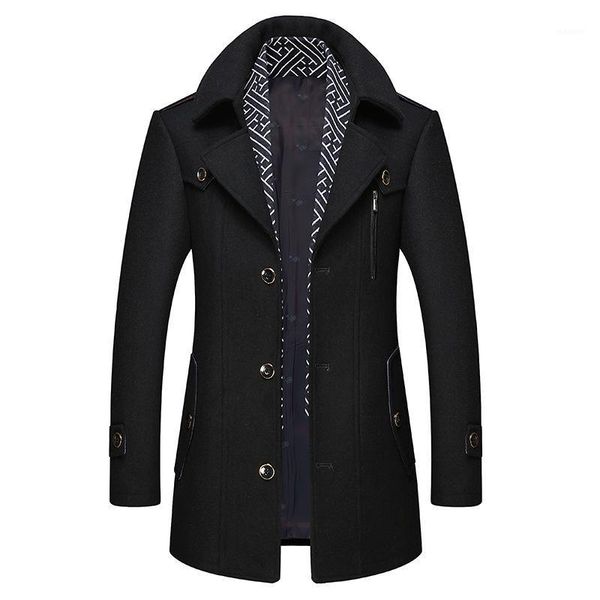 new winter long in men's windbreaker man of wool overcoat woollen coat collar with thick coat1, Black
new winter long in men's windbreaker man of wool overcoat woollen coat collar with thick coat1, Black