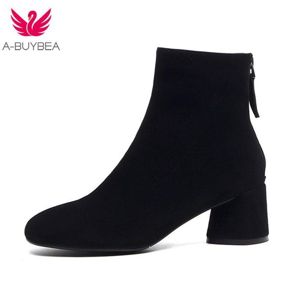 boots genuine leather ankle for women back zipper high heels winter square heel ladies wedding shoes, Black
boots genuine leather ankle for women back zipper high heels winter square heel ladies wedding shoes, Black