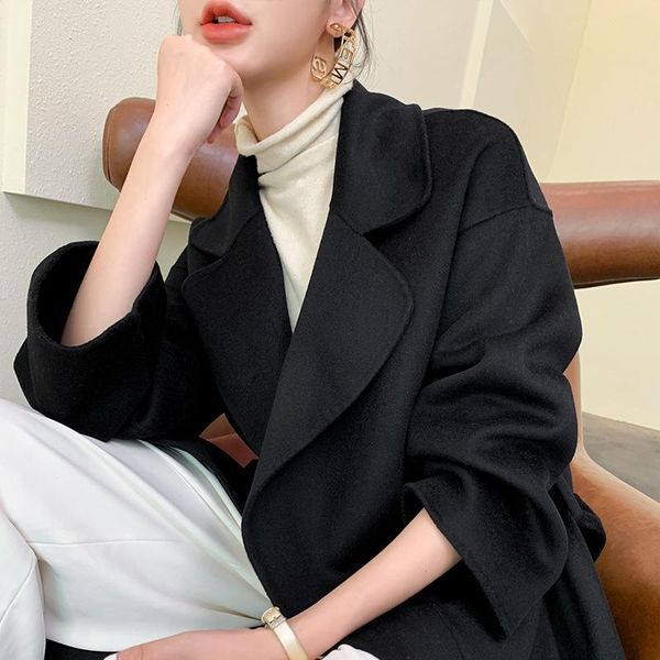 qiu dong spot new double-sided cashmere coat female long profile more loose dust coat cloth, Black
qiu dong spot new double-sided cashmere coat female long profile more loose dust coat cloth, Black
