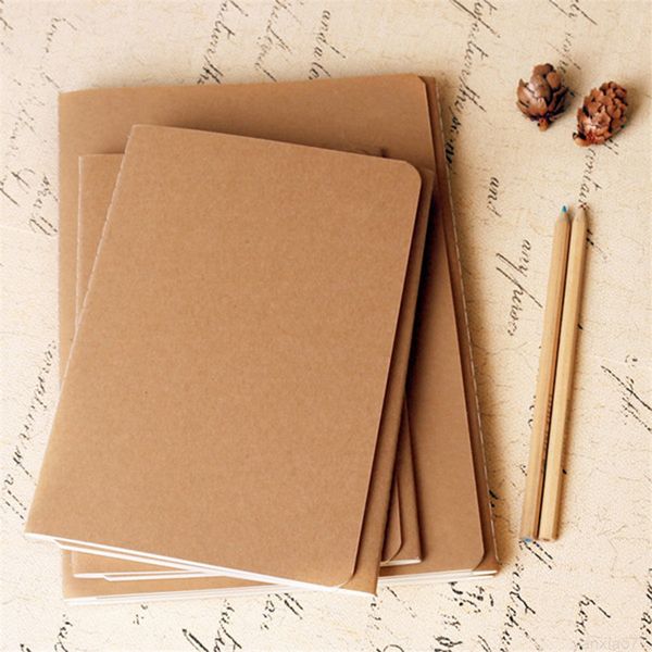 16k Notebook B5 Retro Cover Hand Copy Notepads Blank Stitch Notepad Kraft Notebooks Daily Paper A05