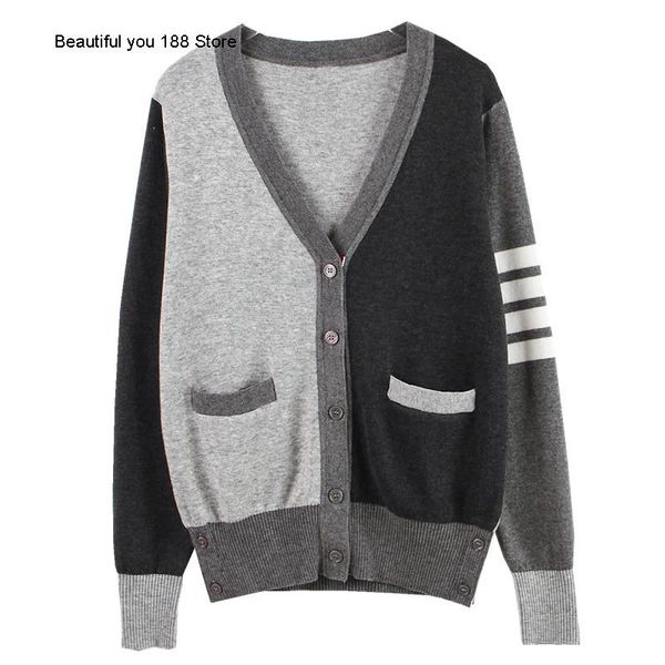 autumn 2020 new knitted cardigan jacket women lazy and versatile, showing thin v-neck splicing sweater jacket woman, White
autumn 2020 new knitted cardigan jacket women lazy and versatile, showing thin v-neck splicing sweater jacket woman, White