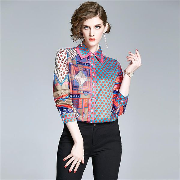 women runway shirts blouses 2020 new fashion long sleeved vintage shirt polk dot printed shirts female blusa feminina, White
women runway shirts blouses 2020 new fashion long sleeved vintage shirt polk dot printed shirts female blusa feminina, White