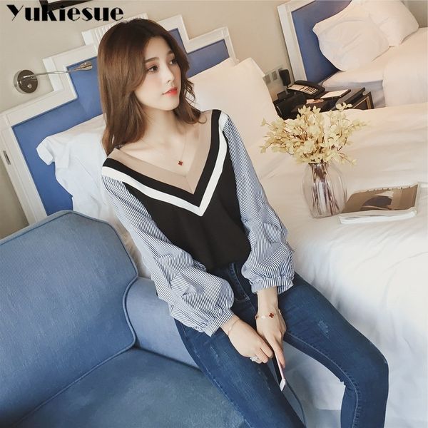 woman shirts summer striped women's shirt blouse for women blusas womens and blouses chiffon ladie's plus size 201201, White
woman shirts summer striped women's shirt blouse for women blusas womens and blouses chiffon ladie's plus size 201201, White