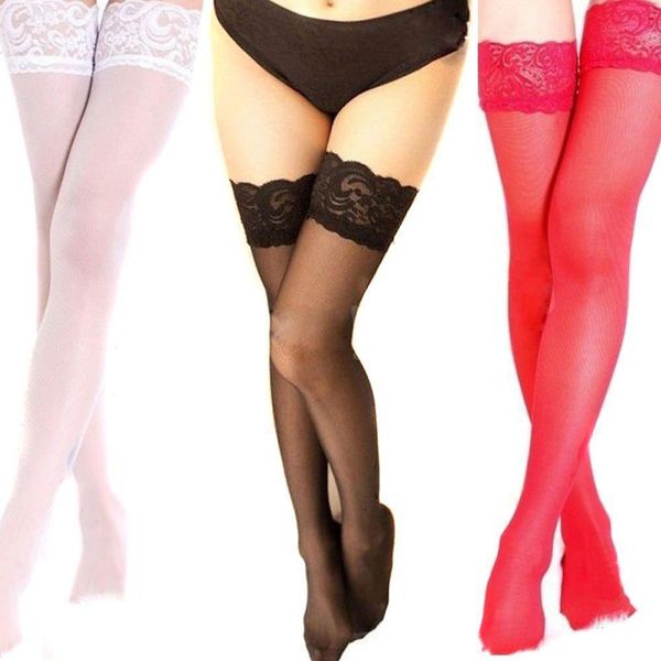 ladies women lace flower thigh high elastic stockings pantyhose nightclub, Black;white
ladies women lace flower thigh high elastic stockings pantyhose nightclub, Black;white
