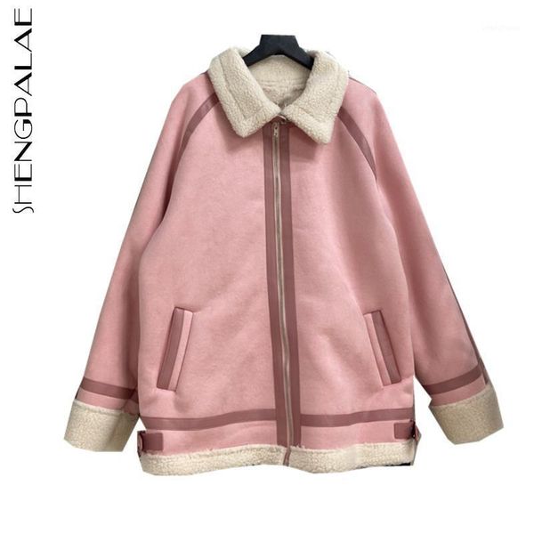 shengpalae 2021 winter new women's jacket turn down collar long-sleeved cashmere loose splicing zipper female lambfur coat 8q3341, Black;brown
shengpalae 2021 winter new women's jacket turn down collar long-sleeved cashmere loose splicing zipper female lambfur coat 8q3341, Black;brown