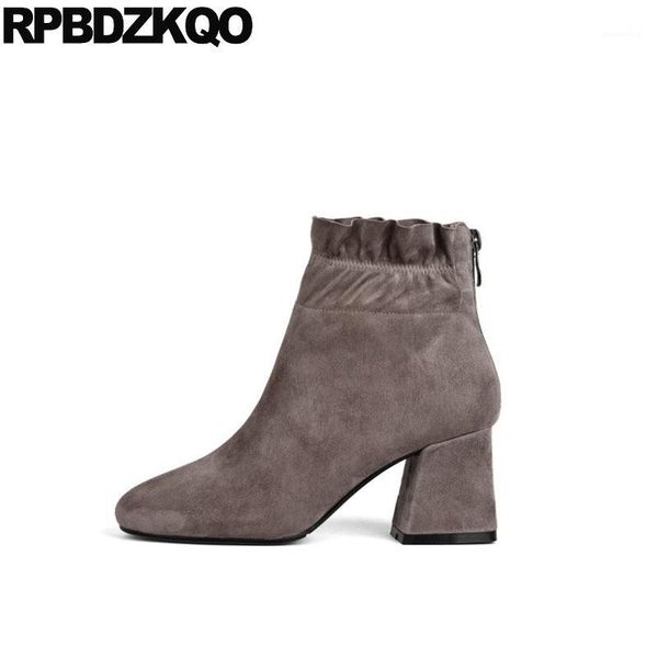 new shoes women 2019 sheepskin ankle square toe chunky block genuine leather high heel gray quality boots suede1, Black
new shoes women 2019 sheepskin ankle square toe chunky block genuine leather high heel gray quality boots suede1, Black