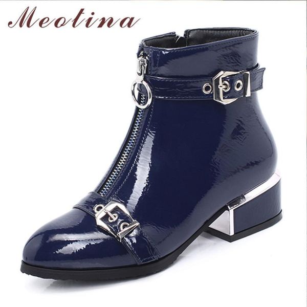boots meotina winter ankle women patent leather zipper thick heels short buckle round toe shoes ladies autumn big size 43, Black
boots meotina winter ankle women patent leather zipper thick heels short buckle round toe shoes ladies autumn big size 43, Black