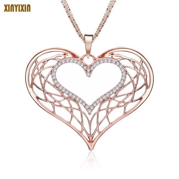 pendant necklaces elegant exaggerated heart women hollow crystal rose gold big long necklace 2021 party christmas gifts, Silver
pendant necklaces elegant exaggerated heart women hollow crystal rose gold big long necklace 2021 party christmas gifts, Silver