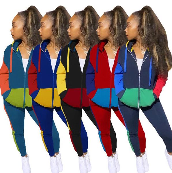 women tracksuit constrast color patchwork hoodies jacket zipper coat + leggings pants two piece clothing hooded outfits sportswear e122902, White
women tracksuit constrast color patchwork hoodies jacket zipper coat + leggings pants two piece clothing hooded outfits sportswear e122902, White