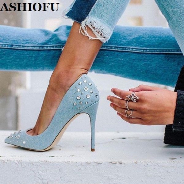 ashiofu handmade ladies high heel pumps denim leather crystals party office dress shoes slip-on casual daily wear fashion shoes1, Black
ashiofu handmade ladies high heel pumps denim leather crystals party office dress shoes slip-on casual daily wear fashion shoes1, Black