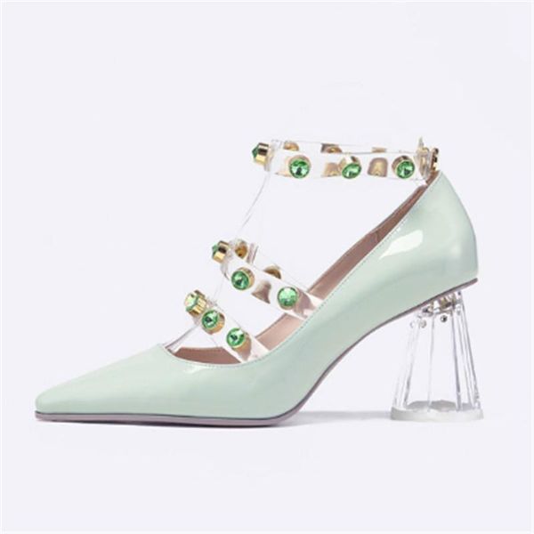 spring and summer new pointed shallow mouth high heels word color diamond transparent thick with women's wild patent leathe, Black
spring and summer new pointed shallow mouth high heels word color diamond transparent thick with women's wild patent leathe, Black