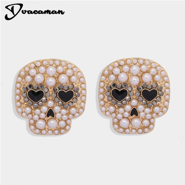 stud dvacaman halloween skeleton skull earring for woman full simulated pearls crystal fashion jewelry bling metal festival gift, Golden;silver
stud dvacaman halloween skeleton skull earring for woman full simulated pearls crystal fashion jewelry bling metal festival gift, Golden;silver