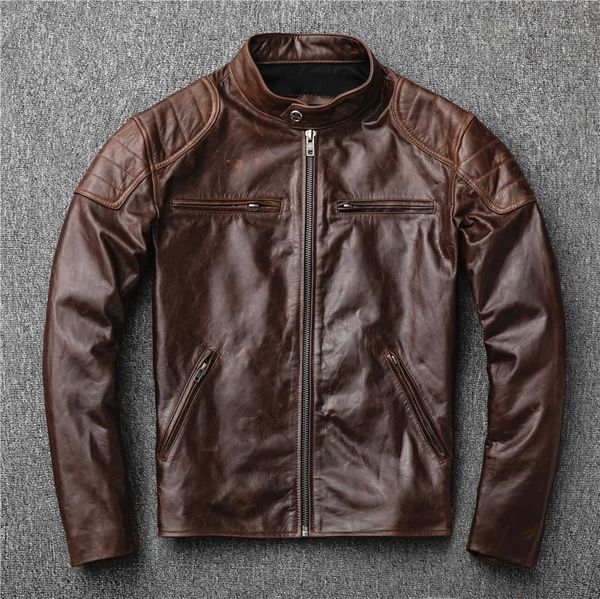 2020 new brown genuine leather jacket.vintage goatskin coat,men fashion biker style outwear.cool slim sales1, Black
2020 new brown genuine leather jacket.vintage goatskin coat,men fashion biker style outwear.cool slim sales1, Black