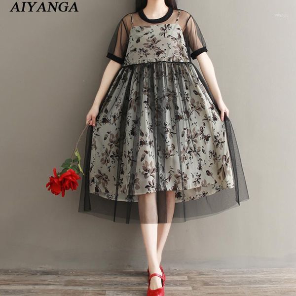 summer dress women 2018 female prairie chicken mesh dresses spaghetti strap print short sleeve casual a-line streetwear sets1, White
summer dress women 2018 female prairie chicken mesh dresses spaghetti strap print short sleeve casual a-line streetwear sets1, White
