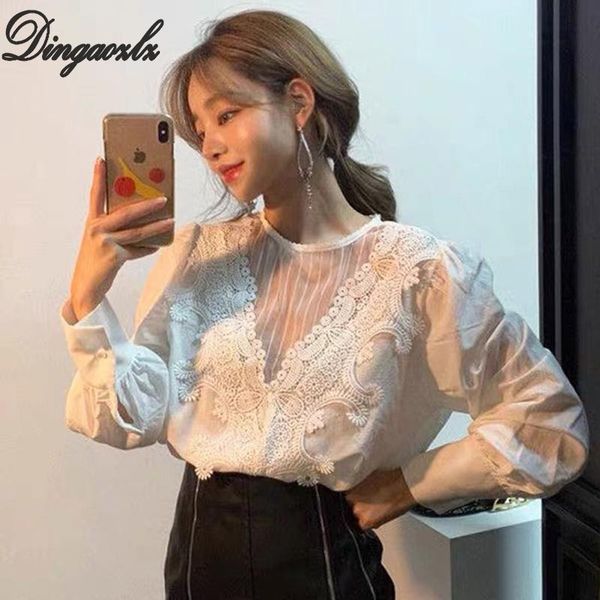 dingaozlz female new korean fashion clothing elegant white office lady blouse patchwork women lace shirt
dingaozlz female new korean fashion clothing elegant white office lady blouse patchwork women lace shirt
