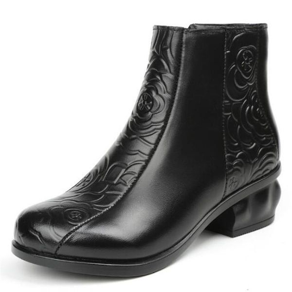 boots elegant fashion embossed genuine leather shoes woman ankle 2021 winter warm snow high heels 5cm, Black
boots elegant fashion embossed genuine leather shoes woman ankle 2021 winter warm snow high heels 5cm, Black