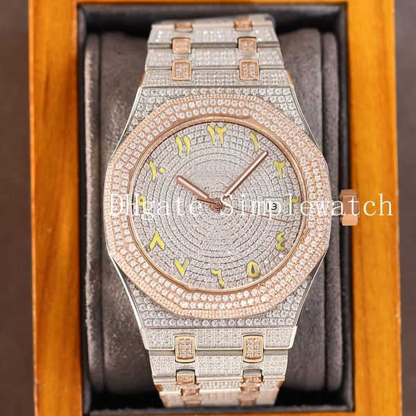 full diamond mens watch automatic mechanical watches 40mm diamonds bezel sapphire business wristwatches montre de luxe, Slivery;brown
full diamond mens watch automatic mechanical watches 40mm diamonds bezel sapphire business wristwatches montre de luxe, Slivery;brown