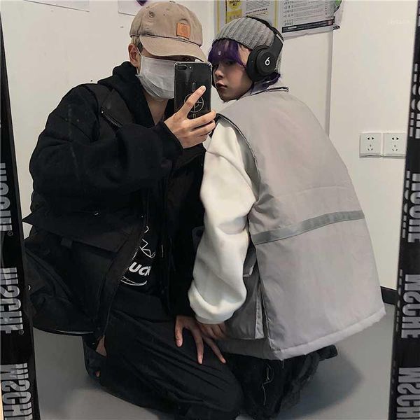 new year 2020 winter waist shoulder american loose skill thickened hip hop workwear casual cotton vest1, Black;white
new year 2020 winter waist shoulder american loose skill thickened hip hop workwear casual cotton vest1, Black;white