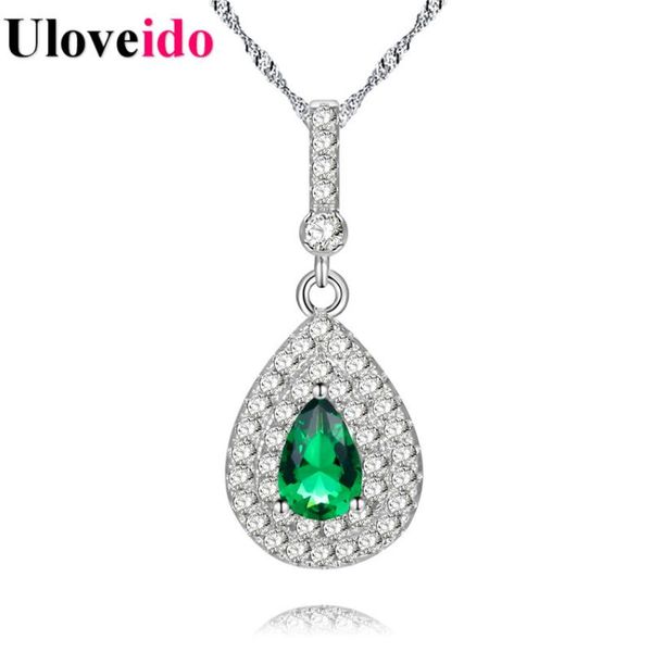 uloveido pendant necklace with stones women jewelry silver color green friends pendants charms suspension 2021 gift pn4381
uloveido pendant necklace with stones women jewelry silver color green friends pendants charms suspension 2021 gift pn4381