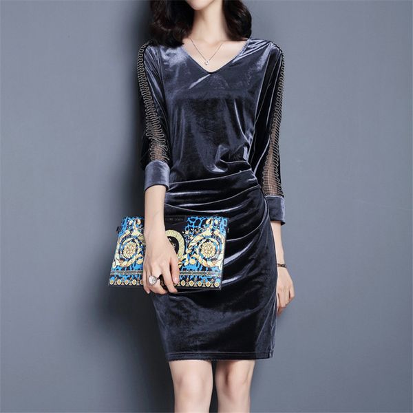 2021 new female fashion dressed in autumn party plus size 3/4 sleeves split side short pencil sheath dress znh1, Black;gray
2021 new female fashion dressed in autumn party plus size 3/4 sleeves split side short pencil sheath dress znh1, Black;gray