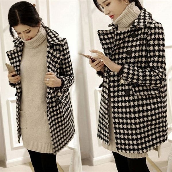 elegant woolen plaid coat women spring autumn casual wool outwear female winter soft warm wool jackets ladies streetwear 201218, Black
elegant woolen plaid coat women spring autumn casual wool outwear female winter soft warm wool jackets ladies streetwear 201218, Black