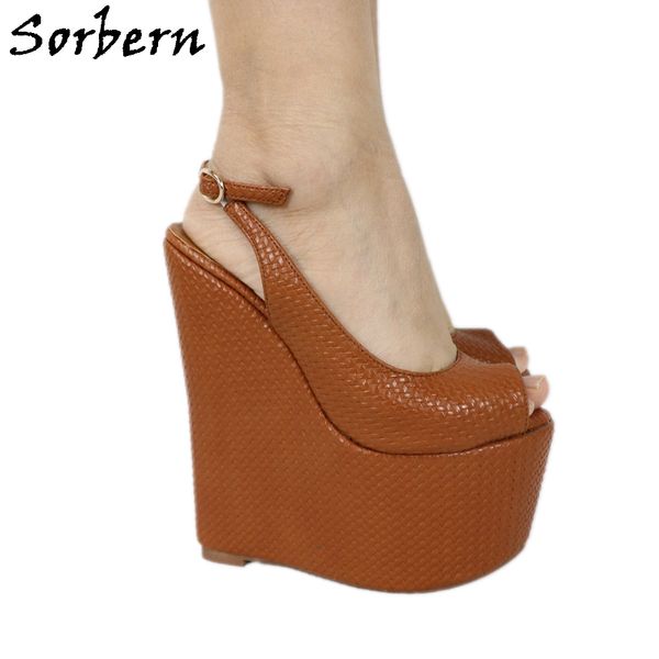 sorbern fashion brown waved slingback shoes pump high heels peep toe comfortable wedges platform summer shoes new custom color, Black
sorbern fashion brown waved slingback shoes pump high heels peep toe comfortable wedges platform summer shoes new custom color, Black