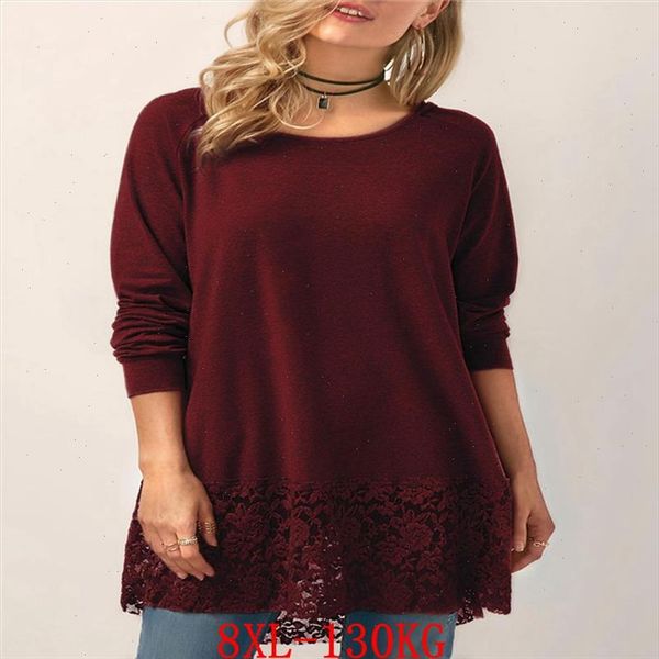 large size womens big t shirt lace stitching plus size 5xl 6xl 7xl 8xl summer womens casual long sleeved loose gray top, White
large size womens big t shirt lace stitching plus size 5xl 6xl 7xl 8xl summer womens casual long sleeved loose gray top, White