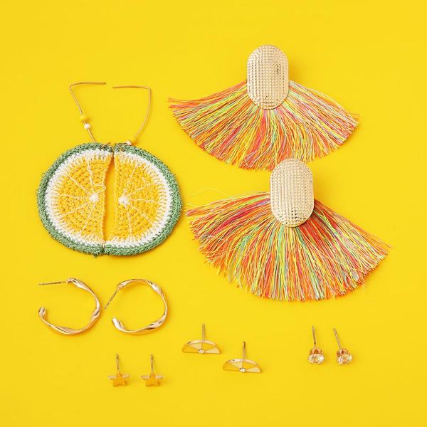 6 styles fashion tassels dangle drop earrings set 2021 new trendy gold geometric lemon fruit plant party wedding ear jewelry, Silver
6 styles fashion tassels dangle drop earrings set 2021 new trendy gold geometric lemon fruit plant party wedding ear jewelry, Silver