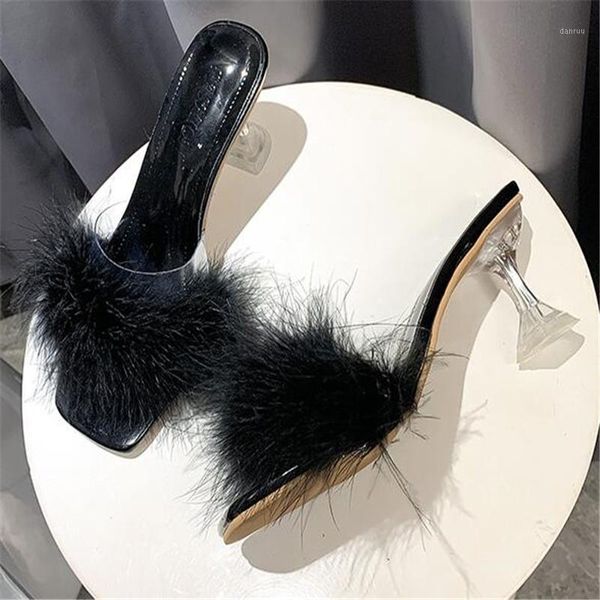 slippers 2021 korean transparent woman high heels shoes outdoor fine heel word buckle furry women slipprs fashion wild mujer slides1, Black
slippers 2021 korean transparent woman high heels shoes outdoor fine heel word buckle furry women slipprs fashion wild mujer slides1, Black
