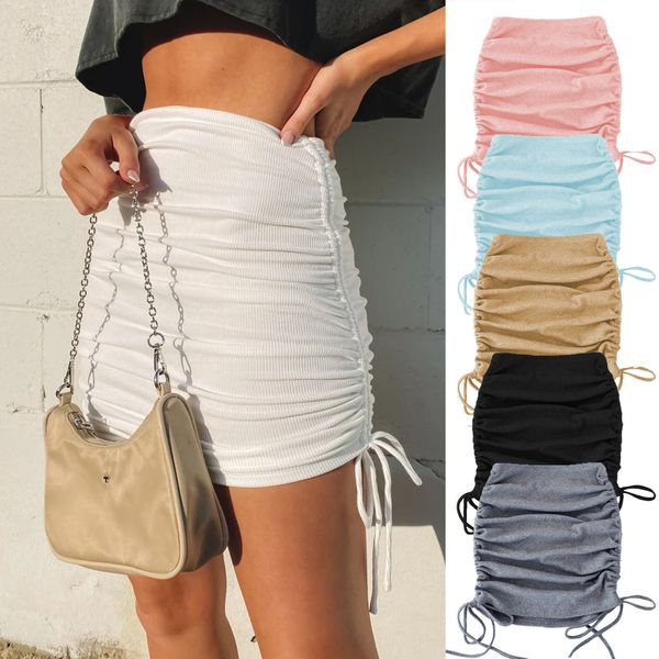 spring and autumn womens knitted threaded side drawstring elastic wrinkle skirt slim adjustable hip skirt 9270, Black
spring and autumn womens knitted threaded side drawstring elastic wrinkle skirt slim adjustable hip skirt 9270, Black
