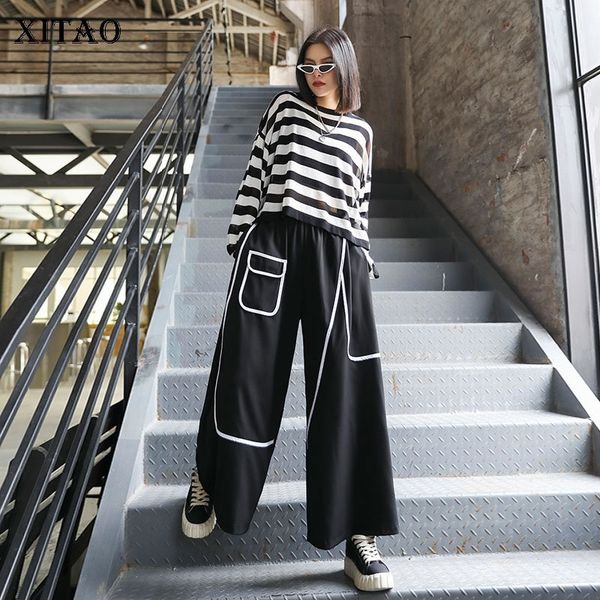 xitao pleated wide leg pants fashion women elastic waist autumn goddess fan casual style elegant patchwork pants zp1683 201012, Black;white
xitao pleated wide leg pants fashion women elastic waist autumn goddess fan casual style elegant patchwork pants zp1683 201012, Black;white