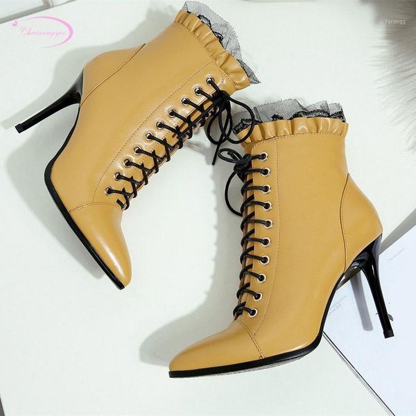 british cosplay pointed toe natural leather ankle boots lace-up ruffles high-heeled stiletto heels women's riding boots1, Black
british cosplay pointed toe natural leather ankle boots lace-up ruffles high-heeled stiletto heels women's riding boots1, Black