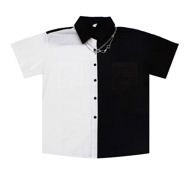 2021 harajuku black and white female summer chiffon vintage stitching loose short sleeve blouse women man shirt q53k
2021 harajuku black and white female summer chiffon vintage stitching loose short sleeve blouse women man shirt q53k