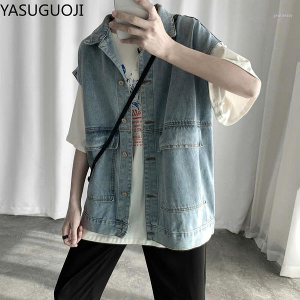 men's vests yasuguoji hip hop vest men streetwear blue jeans mens cargo core denim sleeveless jacket casual men's cowboy clothing1, Black;white
men's vests yasuguoji hip hop vest men streetwear blue jeans mens cargo core denim sleeveless jacket casual men's cowboy clothing1, Black;white