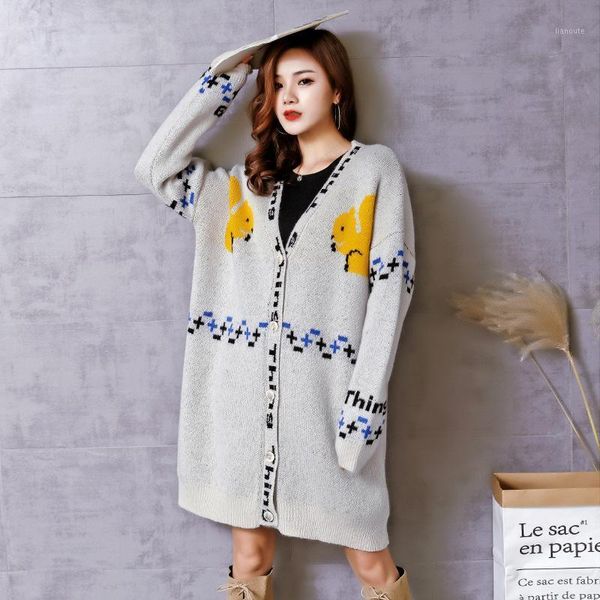 autumn and winter women's clothing new product fashion loose letter squirrel long-sleeved v-neck mid-length knitted cardigan1, White
autumn and winter women's clothing new product fashion loose letter squirrel long-sleeved v-neck mid-length knitted cardigan1, White