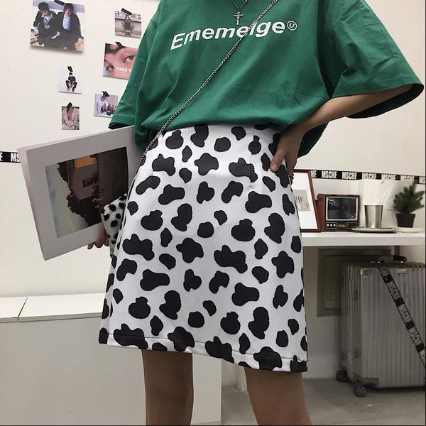 new womens korean of harajuku style cow printing a line skirt elastic waist half skirt female drop shipping, Black
new womens korean of harajuku style cow printing a line skirt elastic waist half skirt female drop shipping, Black