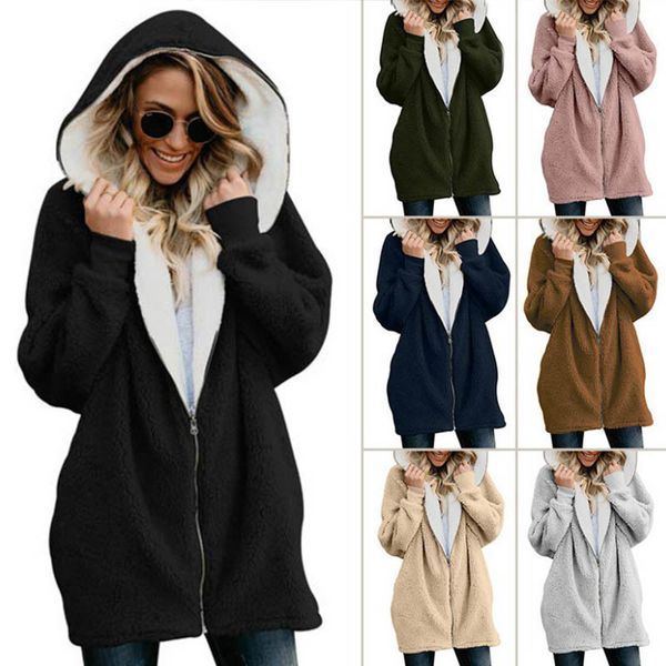 female fashion hoodies solid casual women's jacket 2020 with long sleeve hood ladies' longer size ns81, Black;brown
female fashion hoodies solid casual women's jacket 2020 with long sleeve hood ladies' longer size ns81, Black;brown
