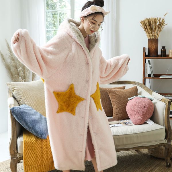 2021 new female fashion clothes pajamas winter jacket velo coral can be used off flannel large size home service s82p, Black;red
2021 new female fashion clothes pajamas winter jacket velo coral can be used off flannel large size home service s82p, Black;red