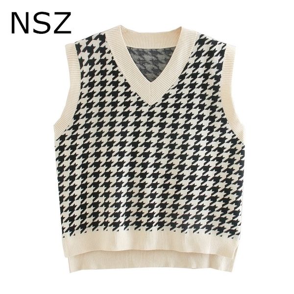nsz women preppy style oversized sleeveless houndstooth sweater vest asymmetry knit jacket coat plaid tank waistcoat 201214, Black;white
nsz women preppy style oversized sleeveless houndstooth sweater vest asymmetry knit jacket coat plaid tank waistcoat 201214, Black;white