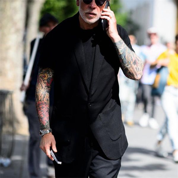 spring and summer fashion men's casual single breasted suit collar vest large size coat personalized hairdresser nightclub vest, White;black
spring and summer fashion men's casual single breasted suit collar vest large size coat personalized hairdresser nightclub vest, White;black