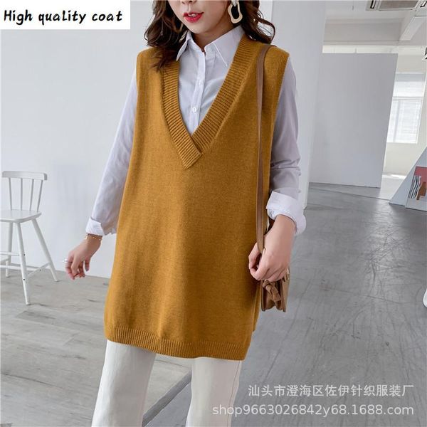 autumn 2020 new v-neck solid color seelveless knit sweater streetwear fashion loose wild outgoing vest female pc435, Black;white
autumn 2020 new v-neck solid color seelveless knit sweater streetwear fashion loose wild outgoing vest female pc435, Black;white