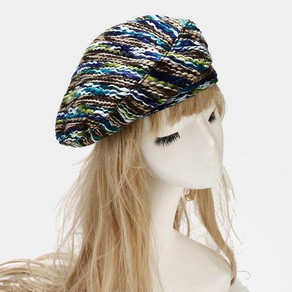 berets retro bohemia hat for women girl fashion multicolor woolen sboy ladies beanie casual artist painter cap female, Blue;gray 
berets retro bohemia hat for women girl fashion multicolor woolen sboy ladies beanie casual artist painter cap female, Blue;gray