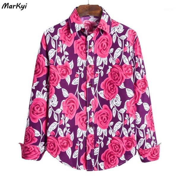 markyi 2020 spring rose print hawaiian beach shirts mens casual streetwear good quality cotton long sleeve chemise1, White;black
markyi 2020 spring rose print hawaiian beach shirts mens casual streetwear good quality cotton long sleeve chemise1, White;black