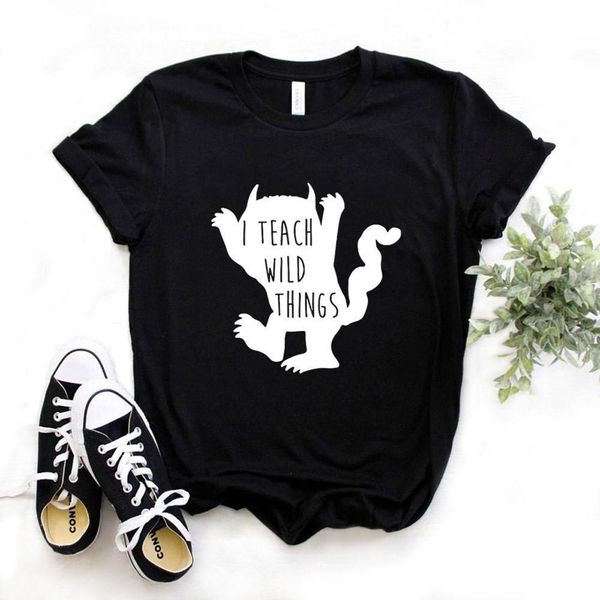 i teach wild things teacher print women tshirts cotton casual funny t shirt for lady yong girl tee 6 color drop, White
i teach wild things teacher print women tshirts cotton casual funny t shirt for lady yong girl tee 6 color drop, White
