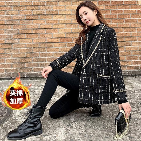 women's suits & blazers black plaid suit jacket female autumn winter 2021 design sense elegant fashion trend niche all-match coats tide, White;black
women's suits & blazers black plaid suit jacket female autumn winter 2021 design sense elegant fashion trend niche all-match coats tide, White;black