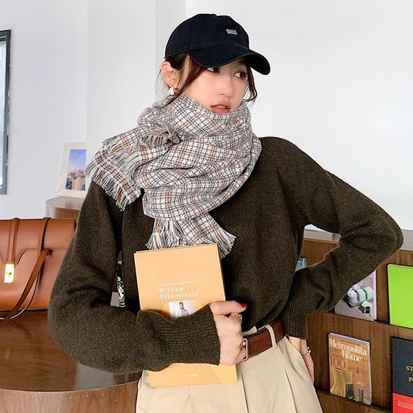 plaid scarves korean style fashion foulard warm thicken wraps printed cashmere windproof long shawls women, Blue;gray
plaid scarves korean style fashion foulard warm thicken wraps printed cashmere windproof long shawls women, Blue;gray