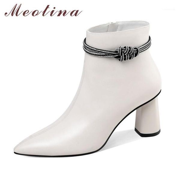 boots meotina crystal real leather high heel ankle women shoes pointed toe thick heels zip short female autumn winter 411, Black
boots meotina crystal real leather high heel ankle women shoes pointed toe thick heels zip short female autumn winter 411, Black