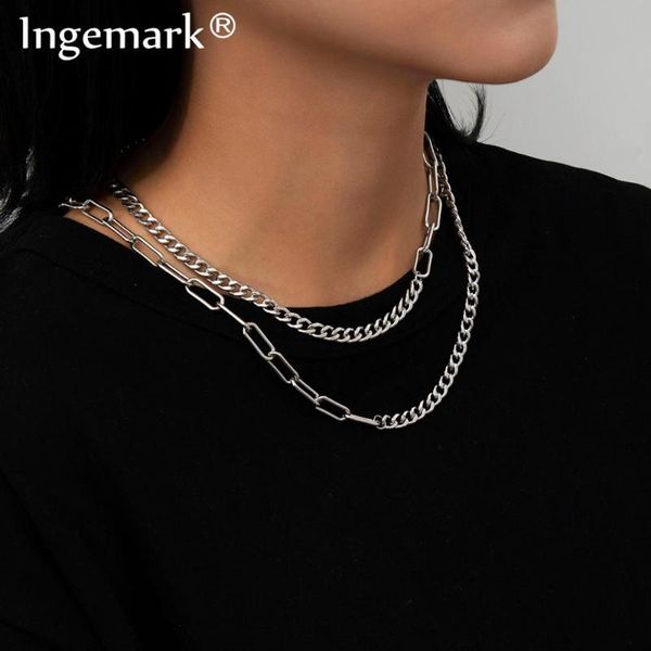 hip hop stainless steel chunky chain necklace men women curb cuban link silver color choker goth streetwear christmas jewelry
hip hop stainless steel chunky chain necklace men women curb cuban link silver color choker goth streetwear christmas jewelry
